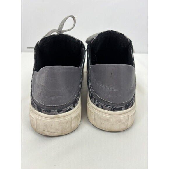 Sanctuary Dash Sneakers Grey Black Leather Camo 8 Convertible to Mules Lace Up - Picture 4 of 9